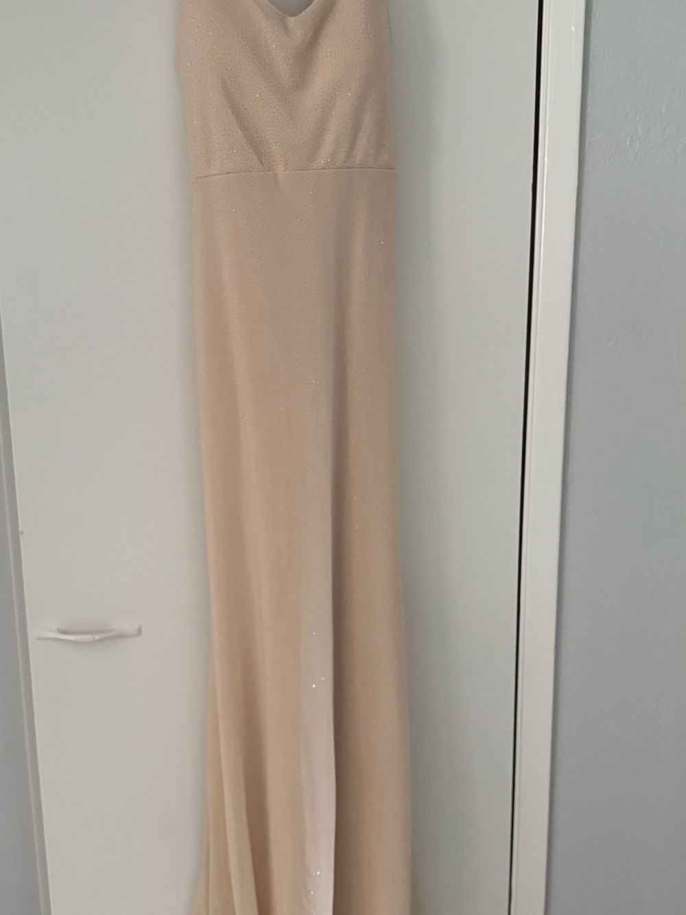 Elegant Nude Full-Length Slip Dress